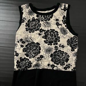 Floral Black and Cream women’s top